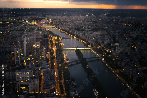 High Resolution Panorama Of Paris Skyline from Eiffel Tower