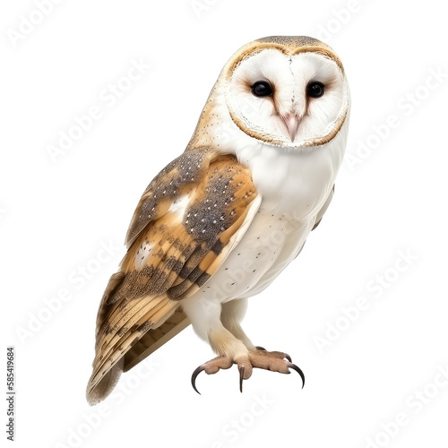 barn owl isolated on white background