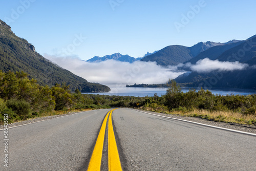 Driving the famous and idyllic road of the seven lakes from San Martin de los Andes to Villa la Angostura in Patagonia, Argentina