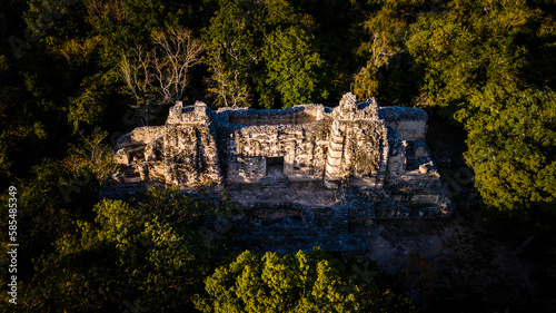Kalakmul, Campeche, archaeological sites in the Maya peninsula. Drone photo