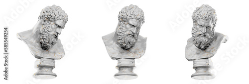 Magnificent 3D render of the Farnese Hercules bust.