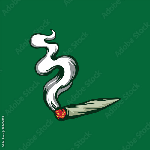 Blunt rolled joints vector object for element or resource