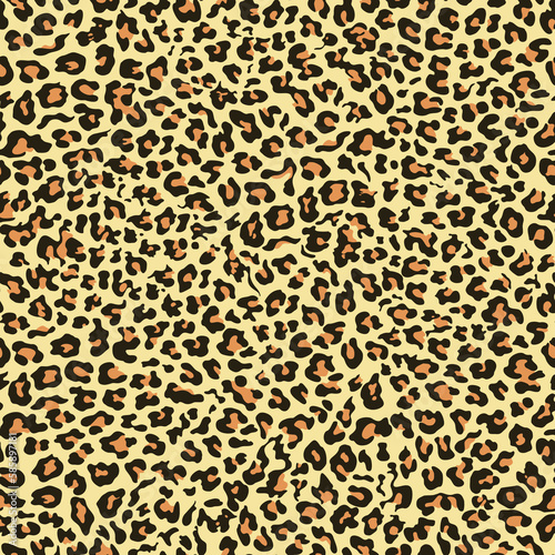  Yellow leopard pattern seamless vector print, spotted texture. fashion background