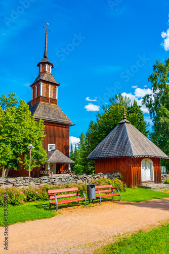 Red timber church at Keuruu, Finland
