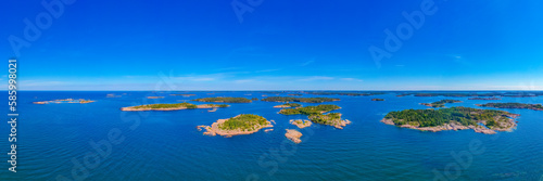 Rocky islets forming Aland archipelago in Finland