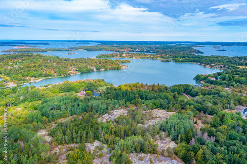 Panorama view of Aland archipelago near JГ¤rsГ¶ in Finland