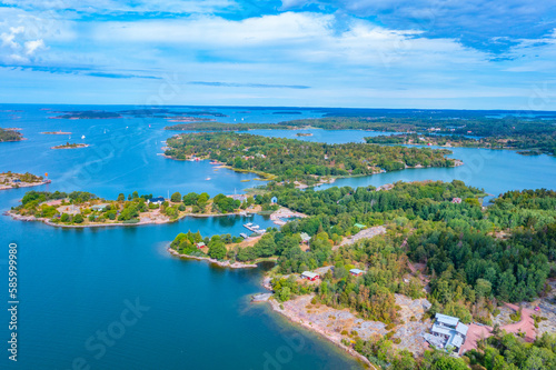 Panorama view of Aland archipelago near JГ¤rsГ¶ in Finland