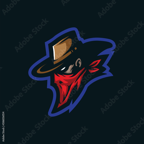 Bandits mascot logo design with modern illustration concept style for badge, emblem and tshirt printing. Head bandits illustration.