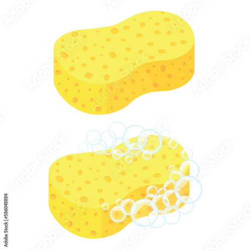 Vector image of a sponge for the body. Hygiene items and baths. The concept of cleanliness and self-care. Beautiful elements for your design.