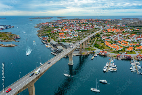 Panorama view of Swedish town Kungshamn