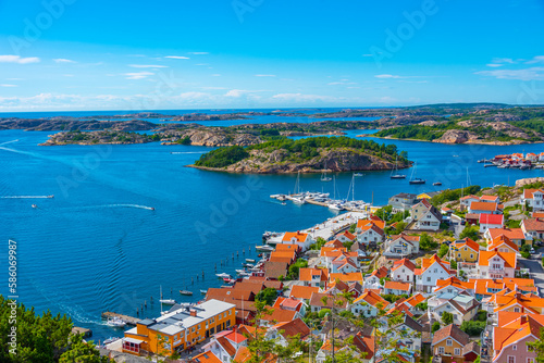 Panorama view of Swedish town Fjällbacka