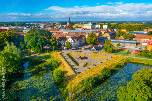 Aerial view of Kristianstad bastion in Sweden