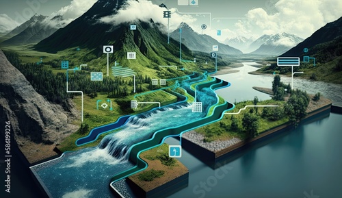AI in water management plays a vital role in resource optimization, ensuring that water is distributed efficiently and effectively. Generated by AI.