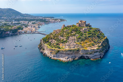 Castello Aragonese off the coast of Italian island Ischia