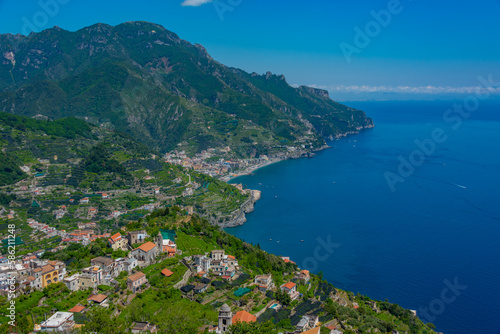 Aerial view of Maiori town in Italy