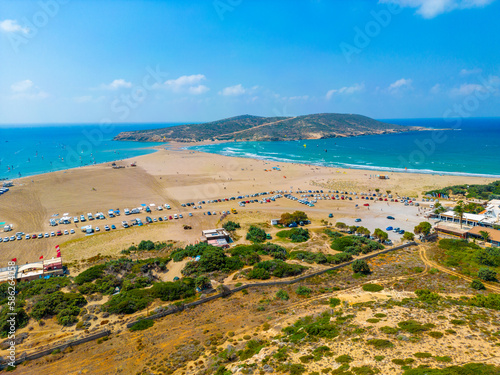 Panorama of Prasonisi beach at Greek island Rhodes
