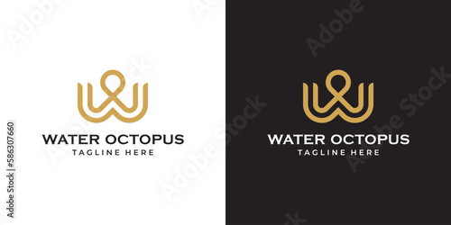 Water Octopus Logo Simple