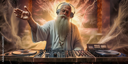 What if God is a DJ? God as the dj mixing music. Generative AI