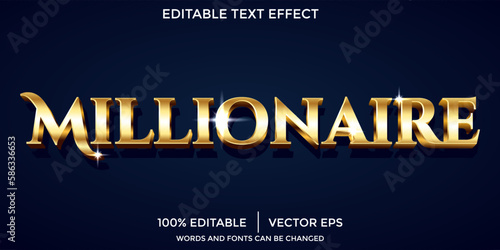 Millionaire luxury editable text effect style