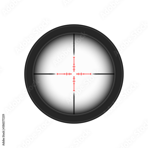 Vector sight on an isolated transparent background. Realistic sight png. Weapon, sniper rifle. Icon png.