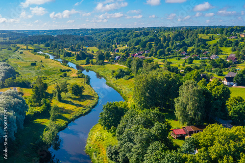 View of Abava river in Latvia