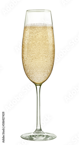 Glass of champagne isolated. Png transparency