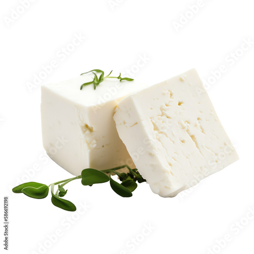 feta cheese isolated on transparent background