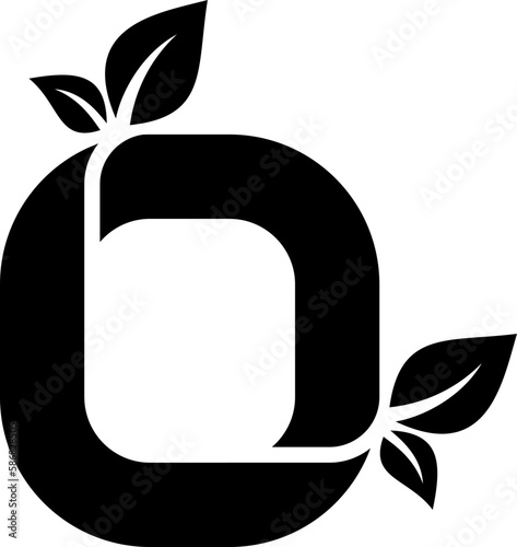 letter o eco concept includes leaves icon