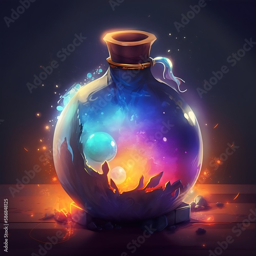 Magic potion mana health created with AI