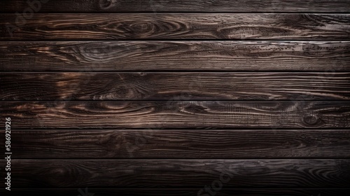 Wooden Dark Background Textured Surface - generative AI 