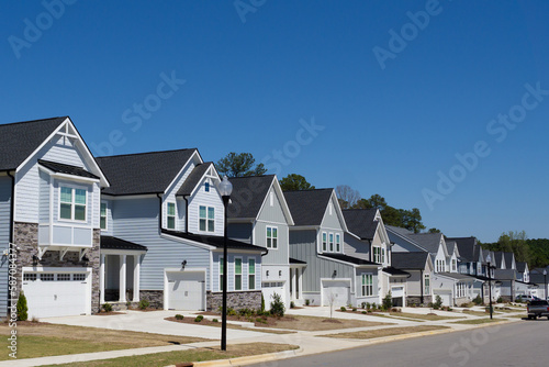 A row of new residential houses 