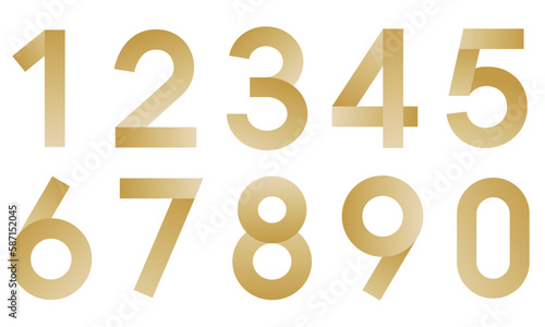 Vector gradient metal textured Arabic numerals