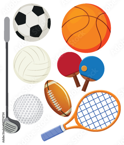 Collection of Sports Objects Vector