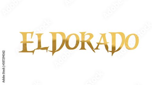 Eldorado text in Golden fonts isolated in transparent background png icon