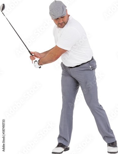 Golf player taking a shot