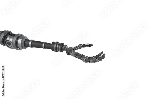 Illustration of 3d black robot hand