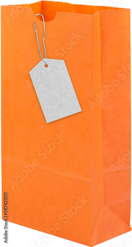 Close up of orange shopping bag 