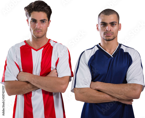 Portrait of confidents football players with arms crossed