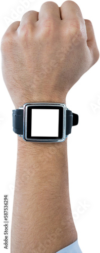 Cropped hand wearing watch