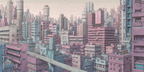 city pastel color background