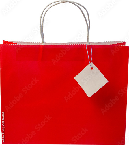 Close up of red shopping bag