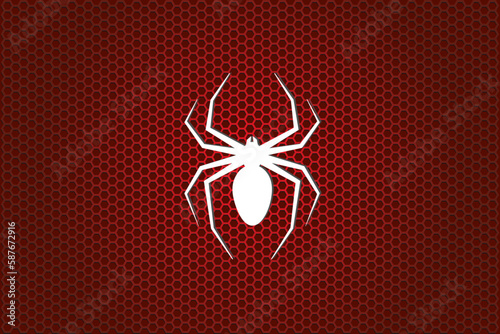 Gradient background in black and red colors with icon of spider