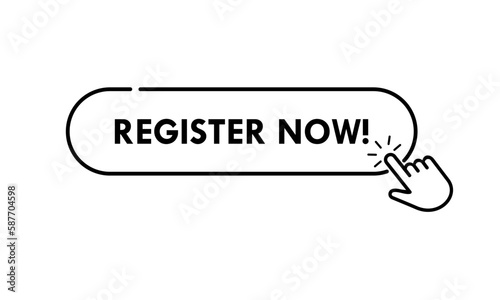 Register now logo template illustration