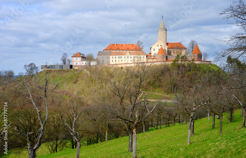 Beautiful view to the Leuchtenburg Castle near Jena in Germany