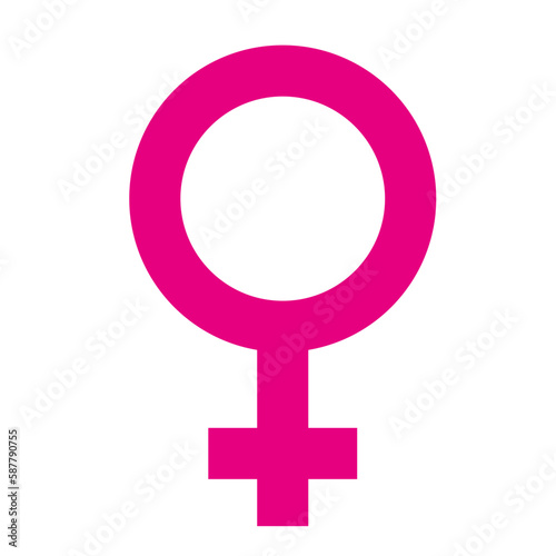 female sign. Pink woman symbol. women, girl, lady universal gender icon.