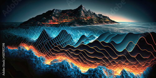 Through the power of artificial intelligence, data reported on seismic swarms are studied to predict earthquakes.image created with generative artificial intelligence.