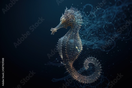 A graceful and elegant seahorse floating in the ocean. Generative AI
