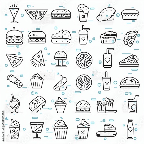 Icon set for food and drink