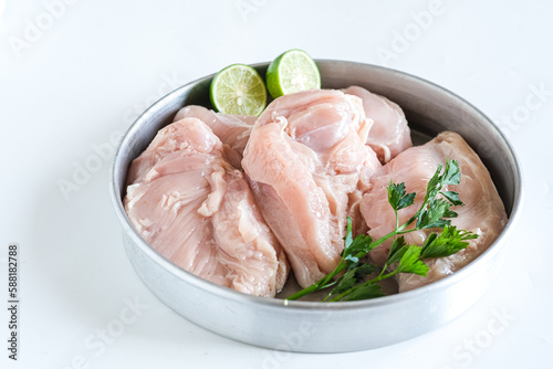 breast fillet chicken or dada ayam fillet. raw food 