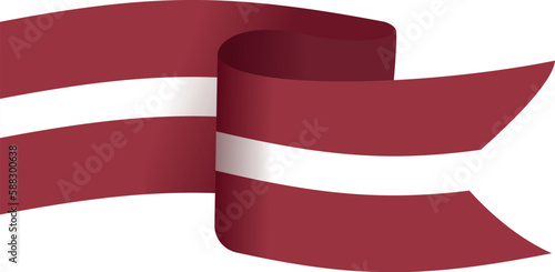 Latvia ribbon flag icon cartoon vector. National travel. Round state